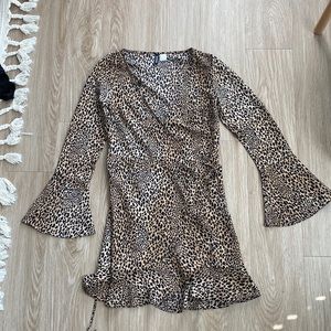 Divided by H&M, Leopard, Wrap Dress